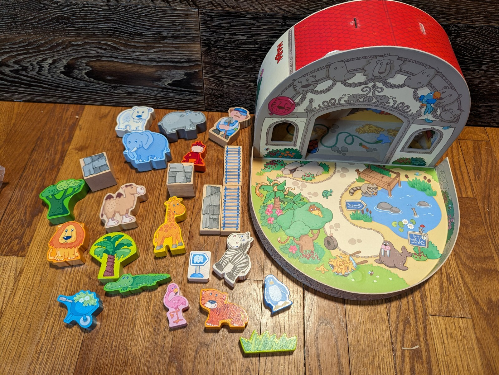 HABA at the Zoo large Portable Take Along Play Set