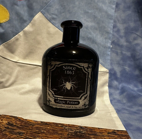 Magic Potion Bottle "Spiders, Toads & Bat Wings" Since 1893 -Purple- Halloween