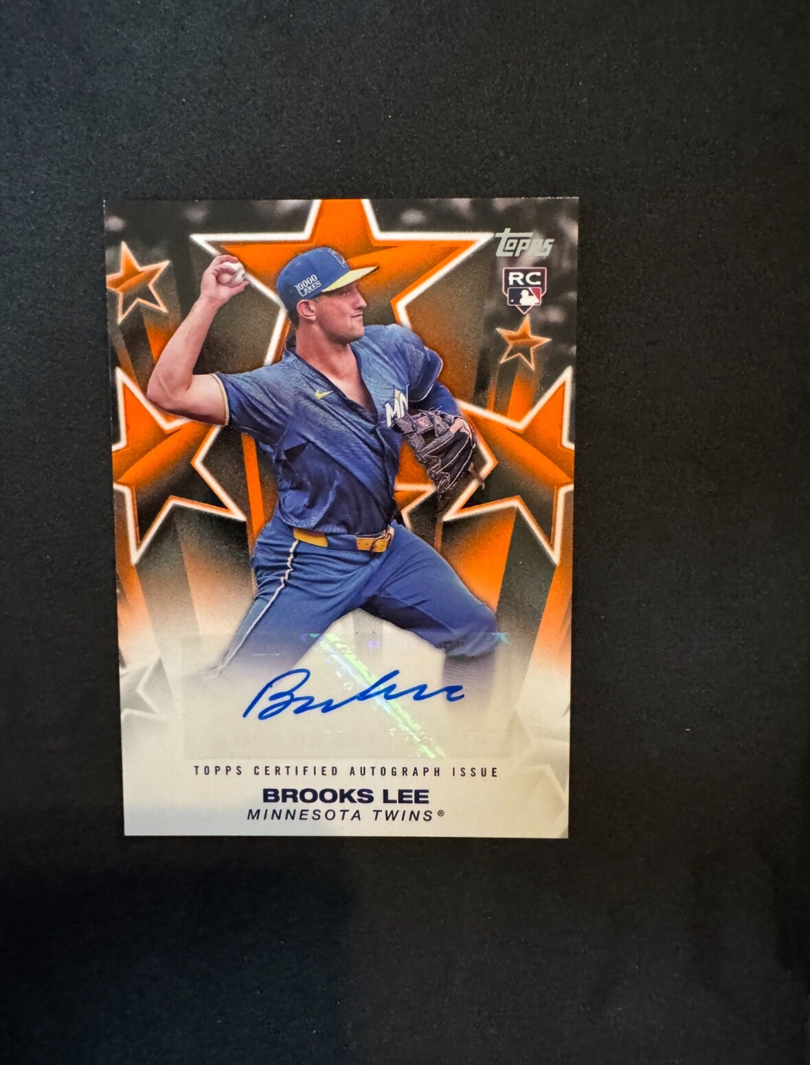 2025 Topps Series 1 Brooks Lee Baseball Stars Auto orange 16/25 Twins!!!