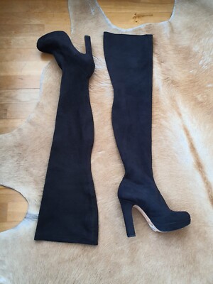 STRATEGIA Vero Cuoio Italy High Heel Stiletto Overknee Plateau Stiefel 38 LEDER 