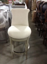 Frontgate Ellison Swivel BAR 30" Seat Height Stool Chair Kitchen Cream Fabric