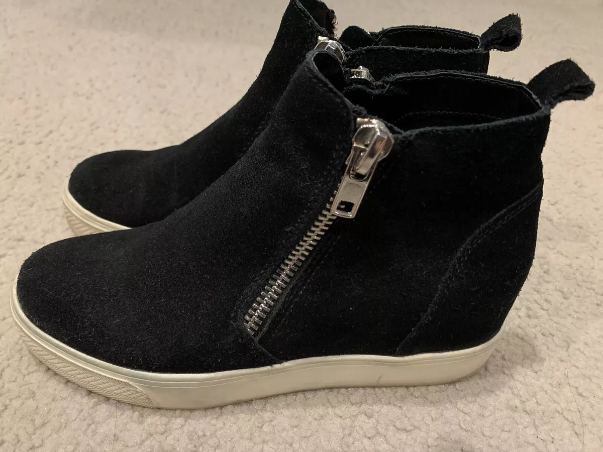 NEW Steve Madden wedgie sneaker hidden heels wedge black suede