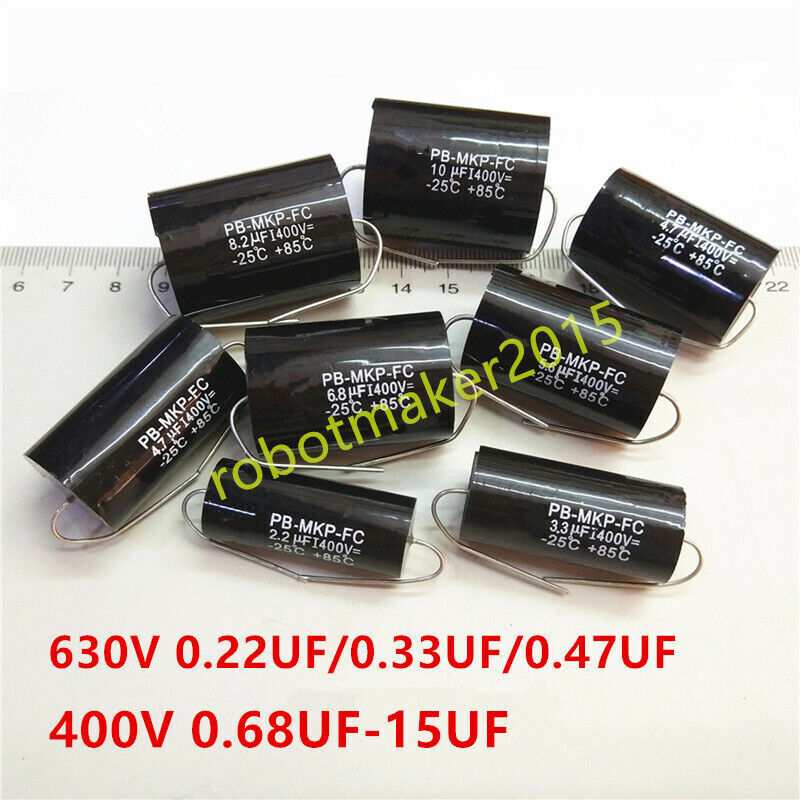 Audiophiler Axial MKP DC HIFI NP Crossover Audio Capacitor 400V 2.2uf-47uf 630V