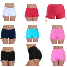 Women Swim Boxer Shorts Bikini Swimwear Shorts Beach Bottoms Yoga Gym Sportswear