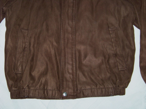 Men's Claiborne Faux Suede Jacket - M - Dark Brown - Zip Front - Picture 9 of 13