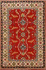 Vibrant Kazak Pakistani Rug Handmade Tradition Geometric Patterns Wool 2x3 ft