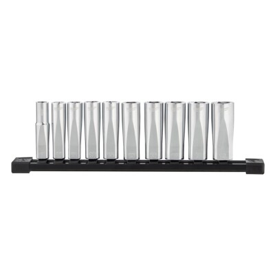 10pc 3/8 In. Metrisch Tief Gut Buchsen Mit Vier Flach   Seiten Milwaukee Tool