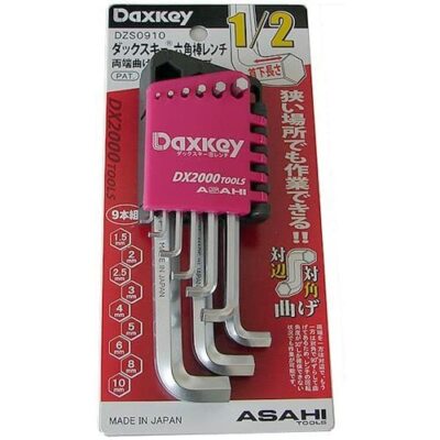 ASAHI Tools Short Daxkey Hex Wrench Set 9pcs DZS0910 MADE IN JAPAN