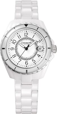 Coach Watch Preston Ceramic 33mm 14503462 Women's White | eBay