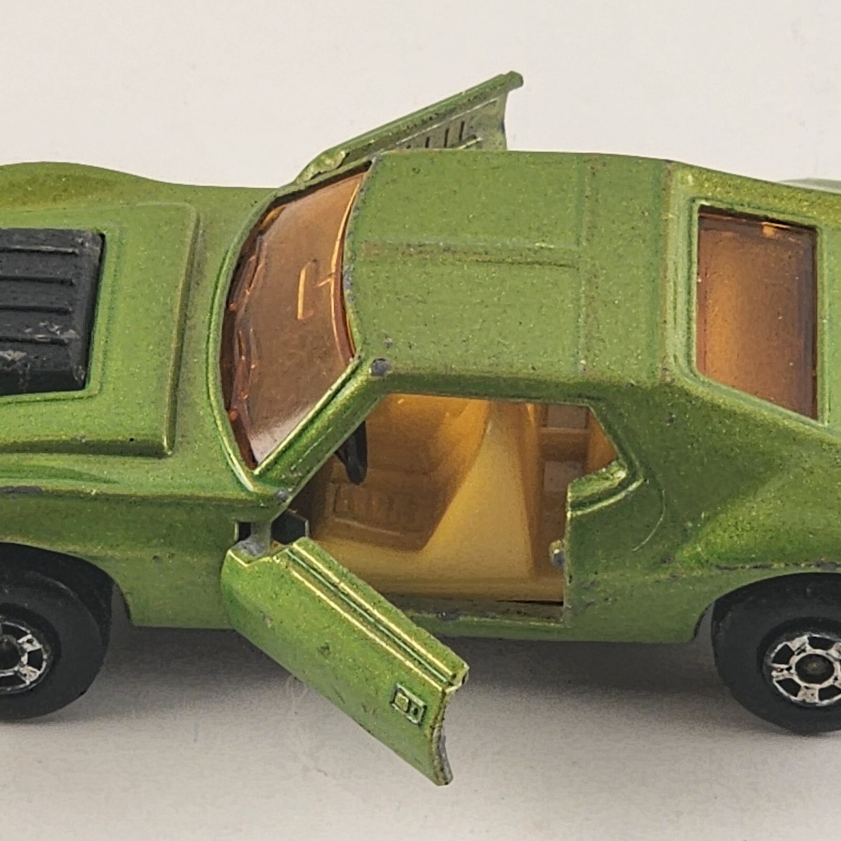 Matchbox Car Superfast No 9 AMX Javelin Green 1972 Orange Interior