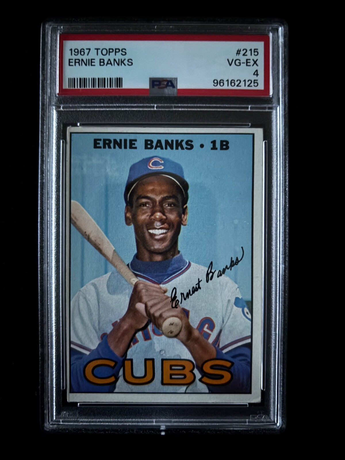 1967 TOPPS BASEBALL #215 ERNIE BANKS PSA 4 VG-EX JUST BACK FROM PSA
