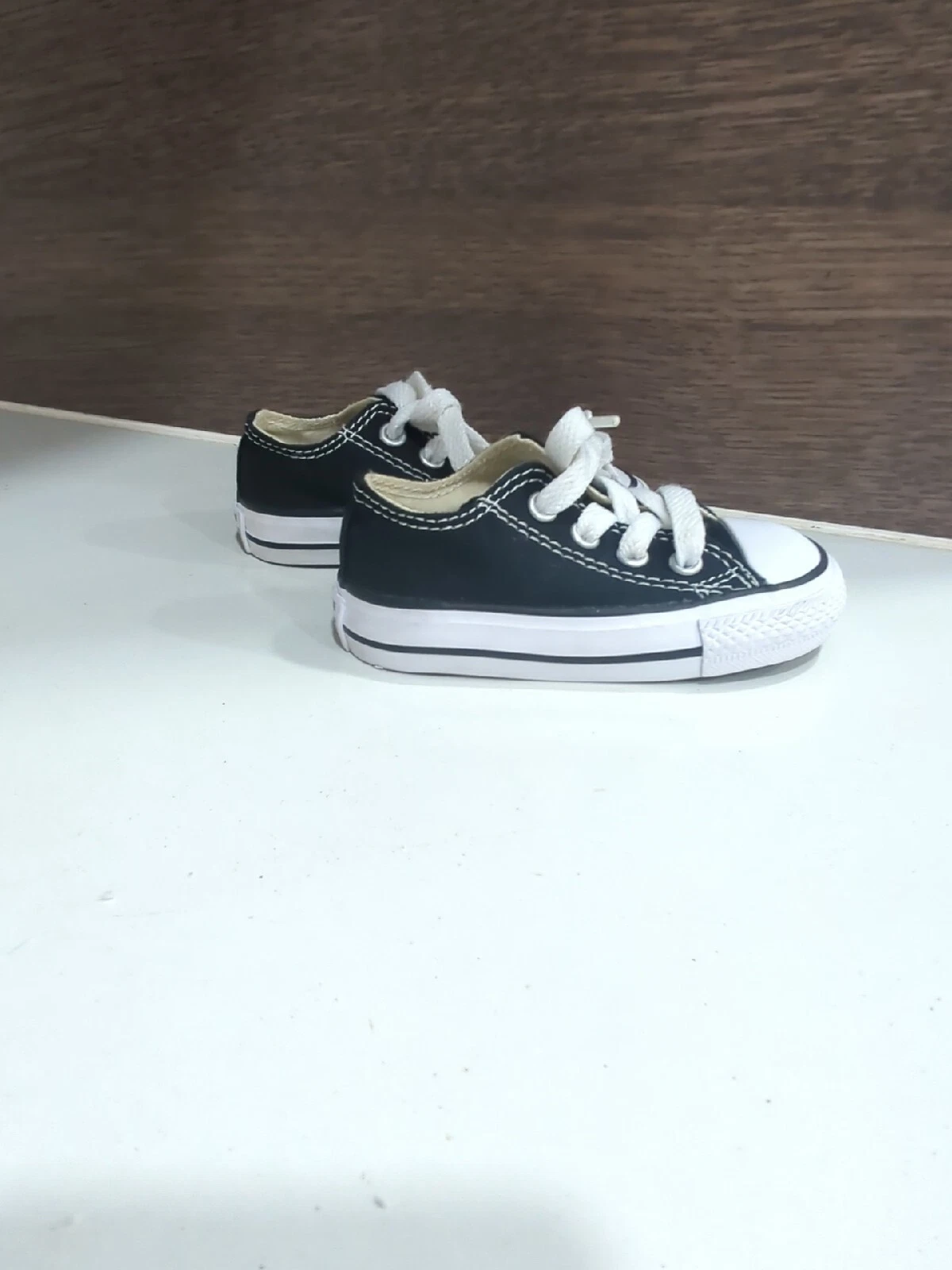 Sneakers Converse All Star bambino taglia 4 nere e bianche stringate basse 1537