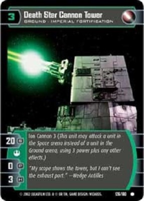 STAR WARS TCG WOTC A NEW HOPE DEATH STAR CANNON TOWER 126/180 M/GEM MINT Tip Top
