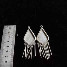 Tribal exotic cute accessory pure handmade Miao silver DIY embed earring 1pair