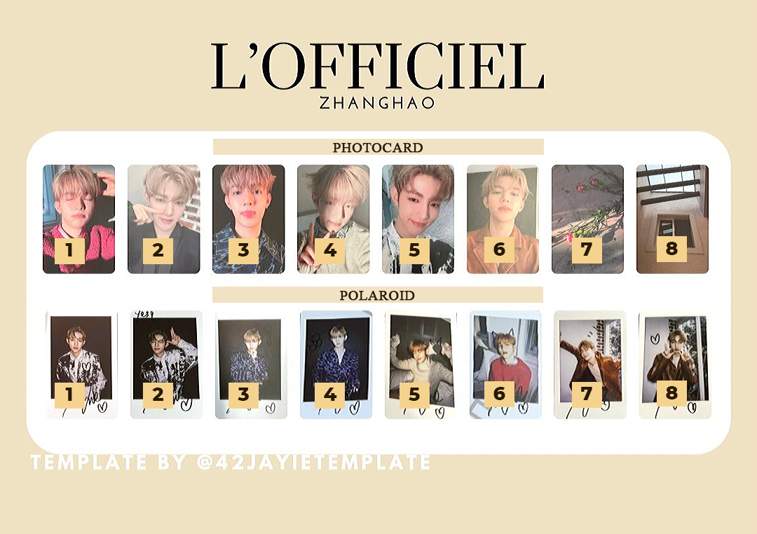 ZHANG HAO (ZB1/ZEROBASEONE) x L OFFICIEL MAGAZINE POLA PHOTOCARD
