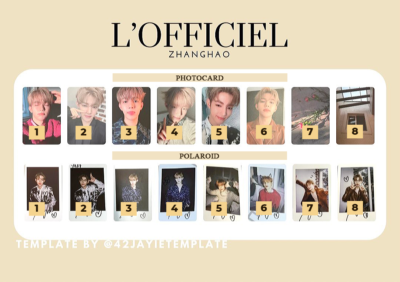 ZHANG HAO (ZB1/ZEROBASEONE) x L OFFICIEL MAGAZINE POLA PHOTOCARD