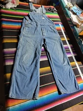 Big Mac Bib Overalls Men Blue Grunge Faded Rockabilly Farm Square Bak Union Made