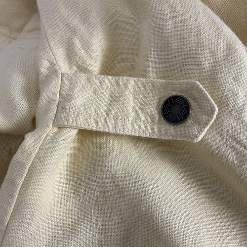 J. Jill 100% Linen Jacket Soft Yellow Metal Buttons Pockets Back Waist Adjusts M - Picture 16 of 18