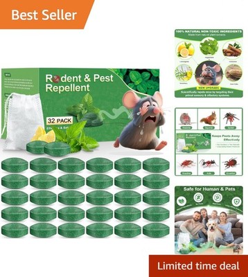 32 Piece Natural Peppermint Oil Mouse Repellent for Home and Garden Pests