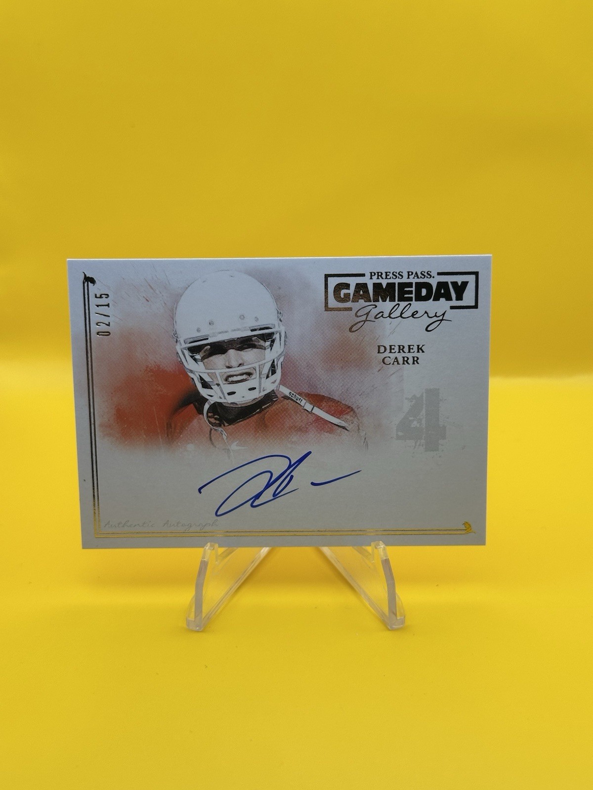 Derek Carr Press Pass Gameday Gallery Signatures #GGDC Base