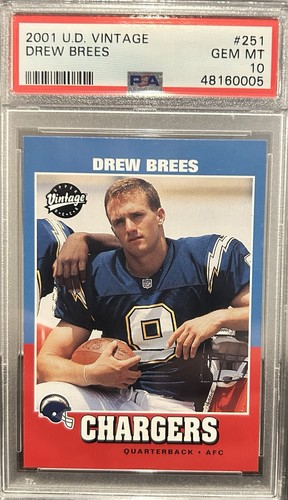 2001 UD Vintage Drew Brees #251 RC PSA 10
