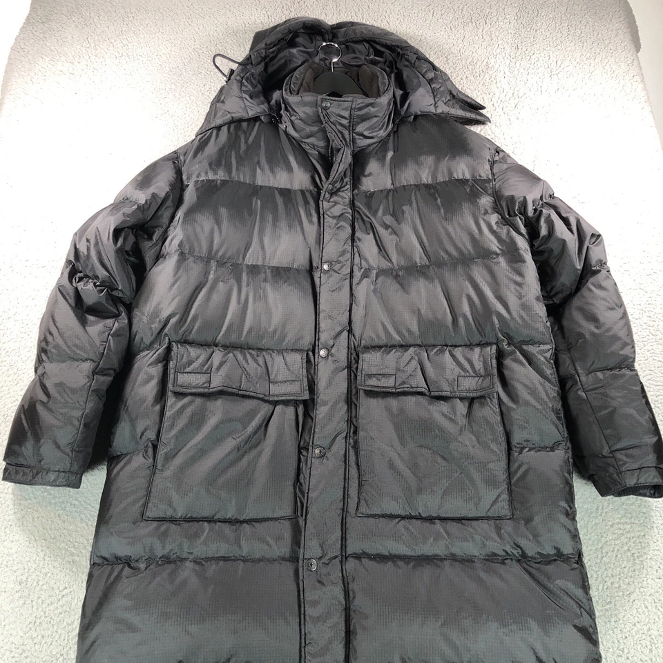 Abrigo de Colección Gap Mujer Medio Negro Y2k Plumón Capucha Puffer Largo Gran Tamaño Parka 2001 Foto 2 de 4