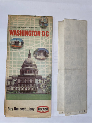 Vtg Street Maps Washington DC Texaco Street Guide