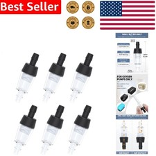Aquarium Air Pump Check Valve Black Plastic 6-Pack One Way Non-Return Fish Tank