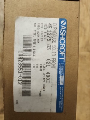 Ashcroft Duragauge 1379BS 4.5in Pressure Gauge 0-400 PSI 1/4 NPT Lower NEW