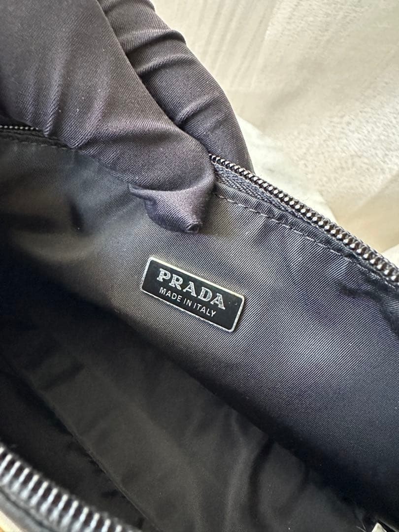 PRADA handbag Pouch Traingle LOGO Nylon Black Accessory Casual Japan thumbnail 9