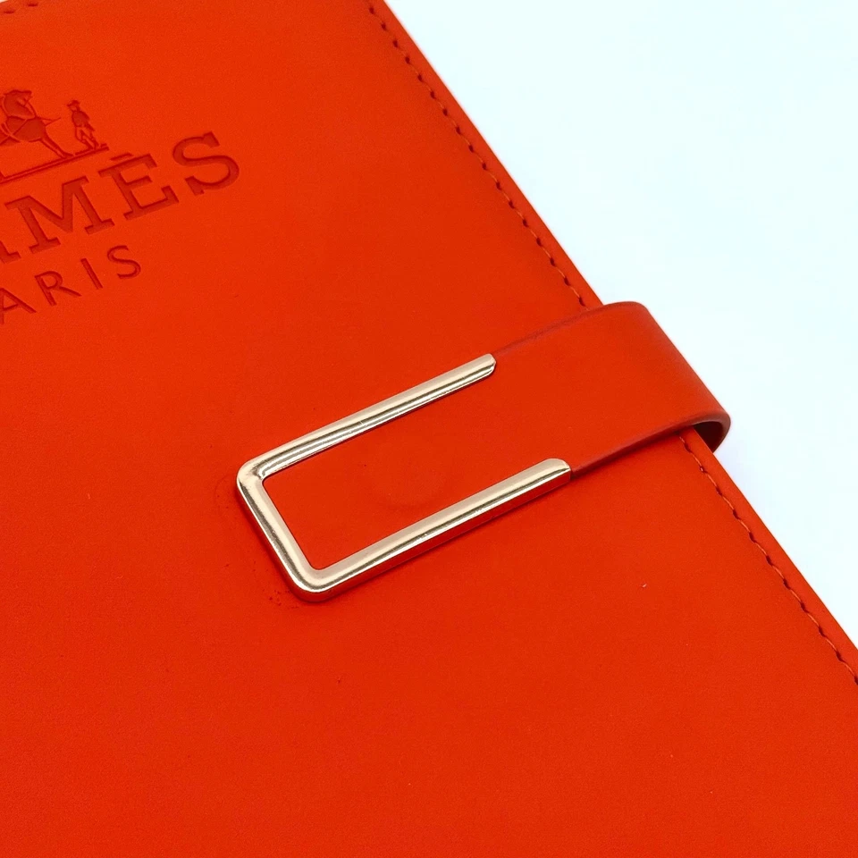 Hermes Orange Notebook Luxury Stationery Agenda Writing Pad Leather Premium Gift - Image 3 of 4