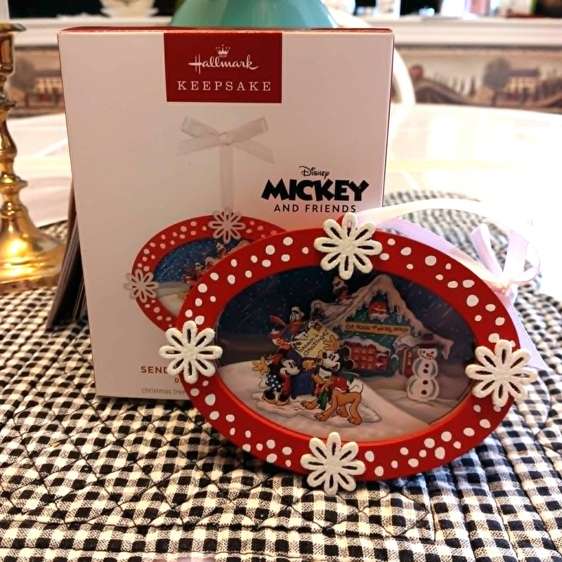 HALLMARK DISNEY MICKEY MOUSE SENDING SEASON'S GREETINGS 2025 CHRISTMAS ORNAMENTS