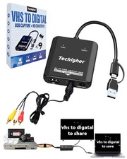 VHS to Digital Converter RCA to HDMI Adapter USB Video Capture Device for VCR
