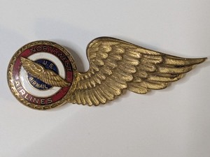 Vintage Northwest Airlines Metal Wings Flight Attendant Crew Pin Brooch