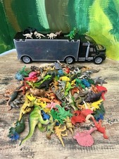 Huge Lot Of Plastic Dinosaur Animals And Truck E18