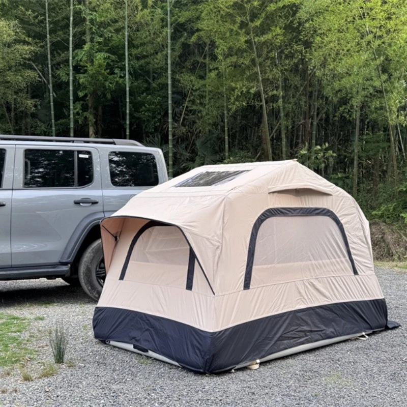 1-3 People Car Rooftop Tent Inflatable Roof Top Camping Tent w/ Ladder & Pump - Image 3 of 4