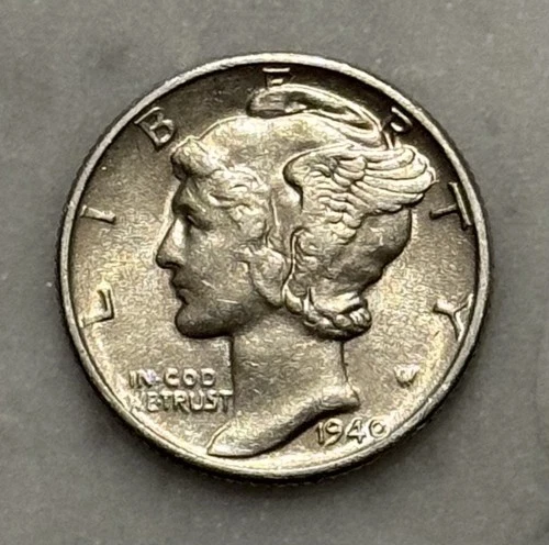 1940-P Mercury Dime - AU - About Uncirculated - 90% Silver