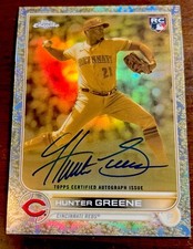 Hunter Greene 2022 Topps Chrome Gilded Rookie Cast in GOLD Auto #178/199 REDS