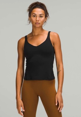 Lululemon Align Waist Length Tank Top Black Built In Bra Size 2 Nulu Yoga