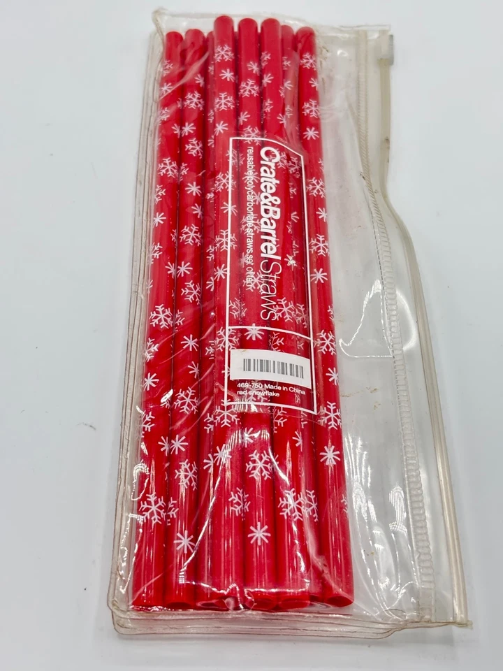 Conjunto de 10 canudos de plástico floco de neve caixa e cano Natal inverno 9"" - Imagem 3 de 4