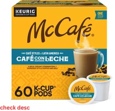 McCafé Café Styles of Latin America Café con Lech K Cups 60 Count check BB!