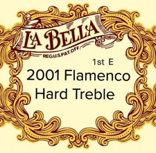 SET OF 12 LABELLA 2001 FLAMENCO BLACK NYLON 1ST HARD TENSION GUITAR STRINGS