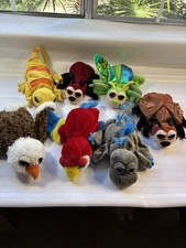 Caltoy Hand Puppets Plush Stuffed Animal Lot Of 7 Apx 13" EUC