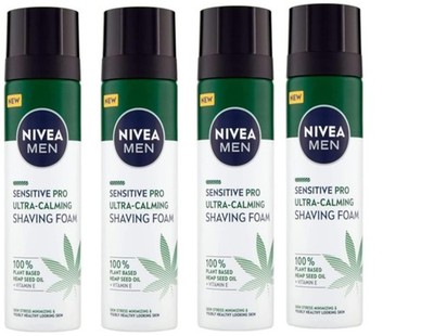 NIVEA Men Rasierschaum Sensitive Pro Ultra-Calming, 200 ml (4er Pack)