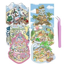 DIY 3D Sticker Scene House - 6 Sets Kawaii Cozy Room Stickers for Adults Z-4