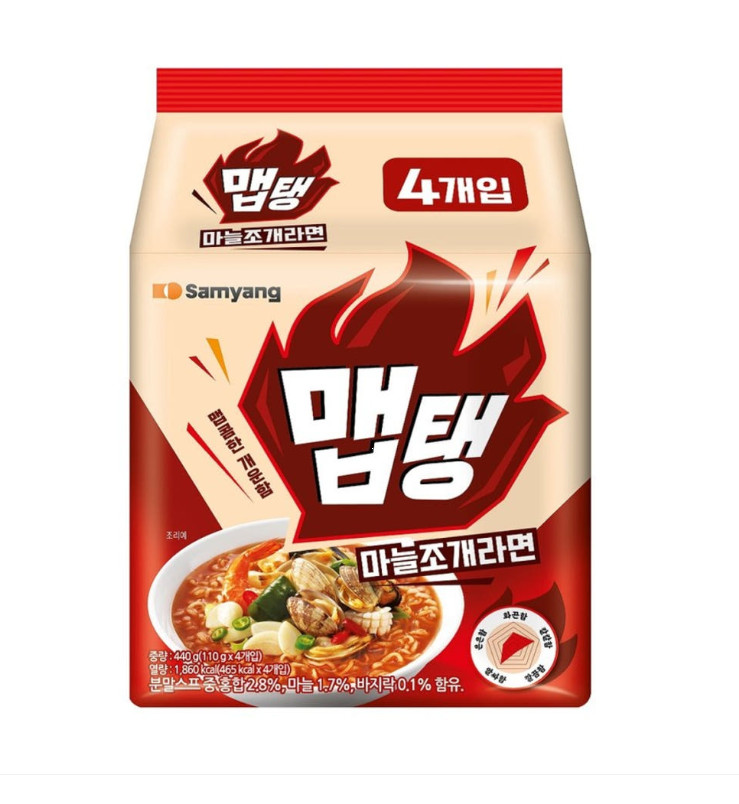 Samyang Maptaeng Almeja de Ajo Ramen 110g X 4EA