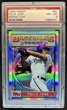 1993 Topps Finest Felix Jose Refractor #81 Royals PSA 8