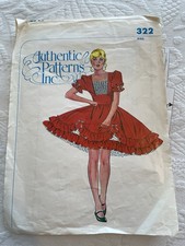 Vintage Authentic Pattern 322 Square Dance Dress Size 8 Used Cut Complete