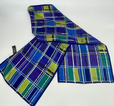 OSCAR DE LA RENTA Womens 100 Silk Rectangle Scarf Multicolor 52"x11" Designer