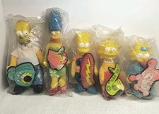 Vintage The Simpsons 1990 Plush Dolls Complete Set of 5 Sealed Collection